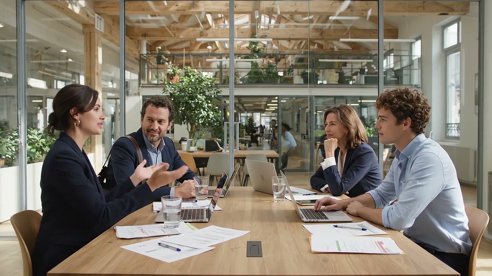 People at work in an office, from the HqO film